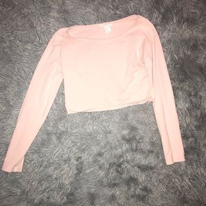 Light pink crop top.